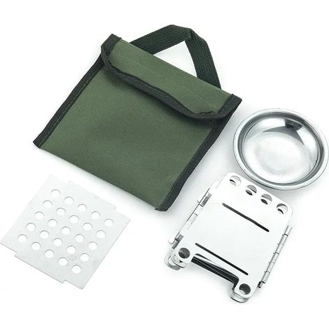 Réchaud portable ultraléger en acier inoxydable, mini-grill compact pliable pour le camping, les pique-niques et la survie, réchaud à bois portable (1/5)