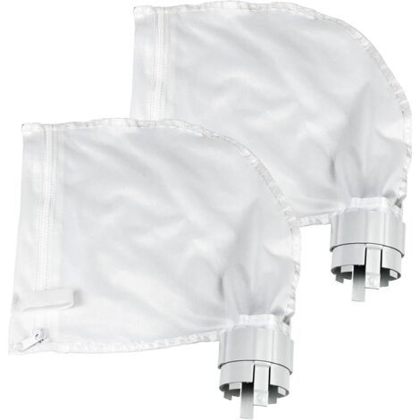 Lot de 2 Sacs Filtrants pour Nettoyeur de Piscine Convient pour Polaris360 et 380 Nettoyeur de Piscine Design Zippé et Réglable en Blanc