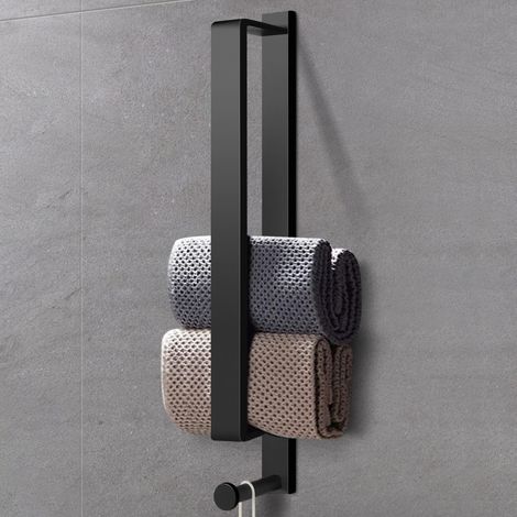 Toallero, acero inoxidable SUS304, adhesivo de doble cara, instalación sin taladro, baño (1/5)