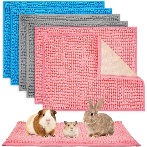 Juego de 6 colchonetas de forro polar para jaula de cobayas (30 x 50 cm): colchonetas reutilizables, lavables y absorbentes para el adiestramiento en el baño y el descanso de animales pequeños. (1/5)