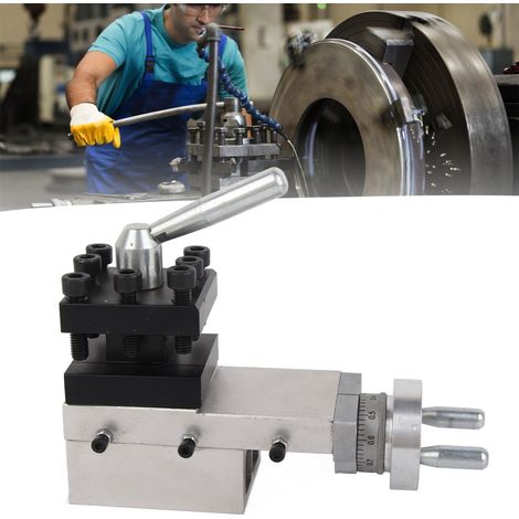 Porte-outil pour mini-tour 210 avec porte-outil carré 6060 mm, adapté aux tours 210, 816, 220400, 220600 et 220750. (1/5)