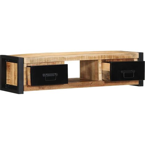 Meuble TV,Banc TV,Armoire TV 100x30x25 cm bois massif de manguier brut CFW372879 (1/5)