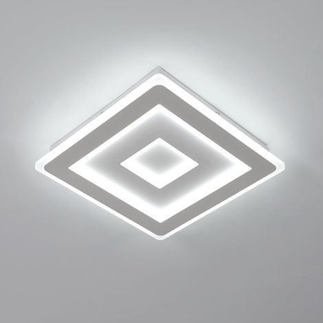 COMELY Plafonnier Carré LED Moderne, 42W 4725LM 30cm, Luminaire de Plafond en Acrylique Blanc, Éclairage Intérieur pour Chambre à Coucher, Salon, Couloir (Lumière Blanche Froide 6500K) (1/5)