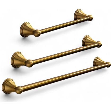 Porta asciugamani in ottone bronzato con lunghezza riducibile da bagno fissaggio a muro Linea Bronze - 45 cm