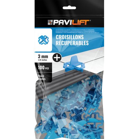 100 Croisillons récupérables "+" 3mm Pavilift (1/4)