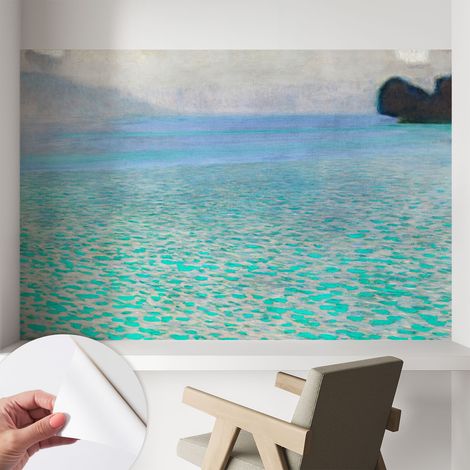 Tapete adhésive moderne pour salon et chambre à coucher Décoration rapide avec colle Eau turquoise 104x70 cm (1/5)