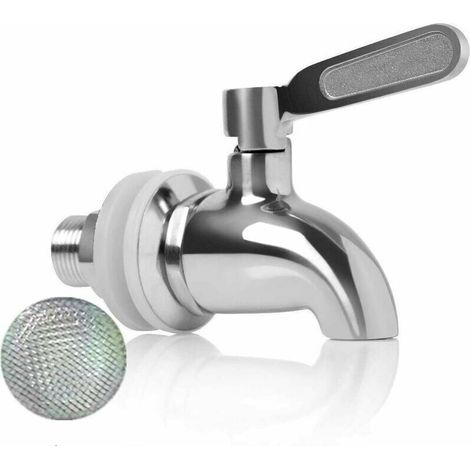 Remplacement de robinet de distributeur de boissons,Starlight Robinet de Tonneau du Vin et de la Bière ou de Boisson en Acier Inoxydable, Inusable,16mm Robinet de rechange pour distributeur (1/5)