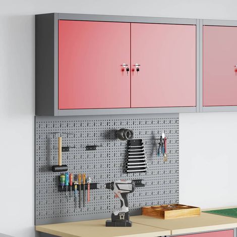 Werkzeugschrank-Set 3 pcs Rot Pulverbeschichteter Stahl (1/5)