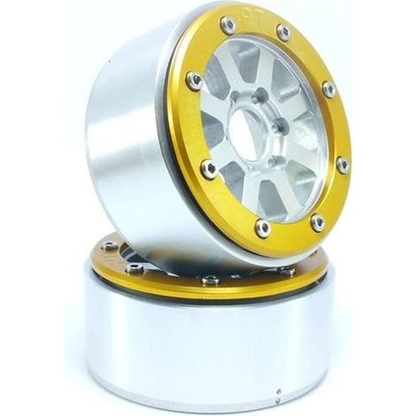 Beadlock Wheels PT-Hammer Silver/Gold 1.9