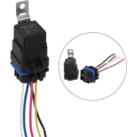 Trois relais automobiles intégrés étanches, DC/12V 40A, avec prises à 5 broches. (1/5)