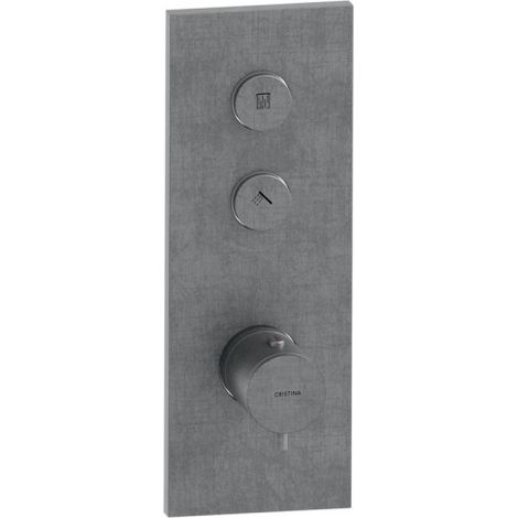 Façade Thermo Twist thermostatique 2 sorties Métal Brossé - CRISTINA ONDYNA XT61277
