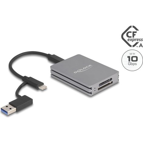 Delock Lector de tarjetas USB Type-Câ¢ para tarjetas de SD y memoria CFexpress tipo A