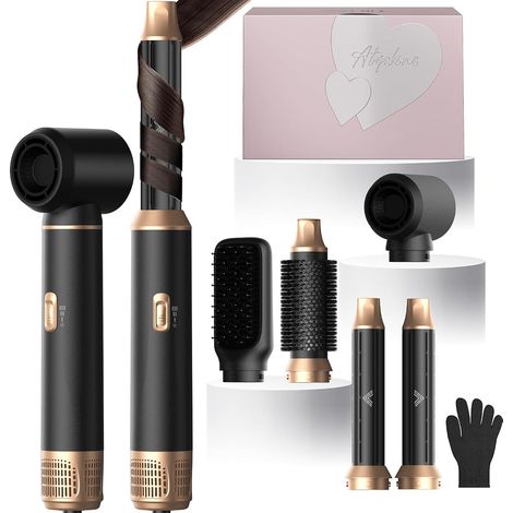 1000W Seche Cheveux Ionique 5 en 1 Air Styler Brosse Soufflante  Air Boucleur a Cheveux, Hair Styler Brosse Soufflante Brushing, Brosse Lissante, Pour Cheveux Bouclés, Sécher les Cheveux (1/5)