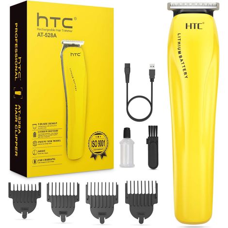 Tondeuse Cheveux Hommes,Tondeuse Electriques Barbe, Barbe Rechargeable à Batterie au Lithium avec Sans Fil 4 Peignes de Guidage (jaune) Jaune - (1/5)