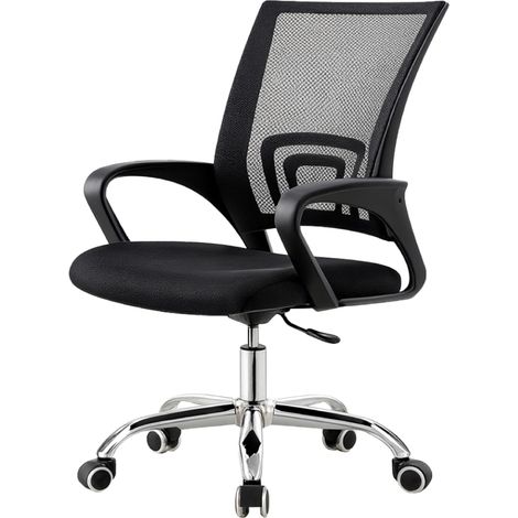 Sedia da Scrivania Ufficio ergonomica girevole imbottita Schienale a rete Nera TAMPA (1/5)