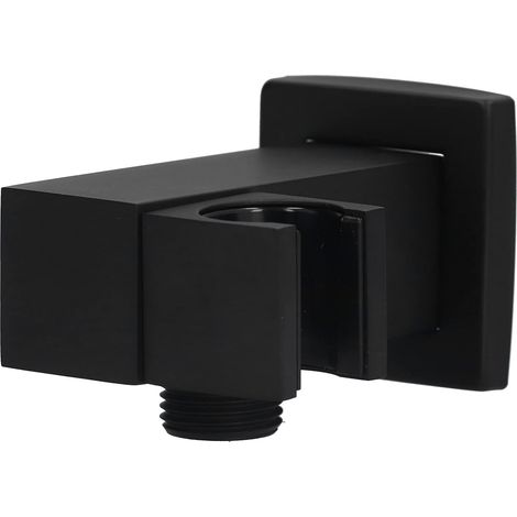 Soporte para cabezal de ducha, soporte cuadrado para cabezal de ducha de latón, negro. (1/5)
