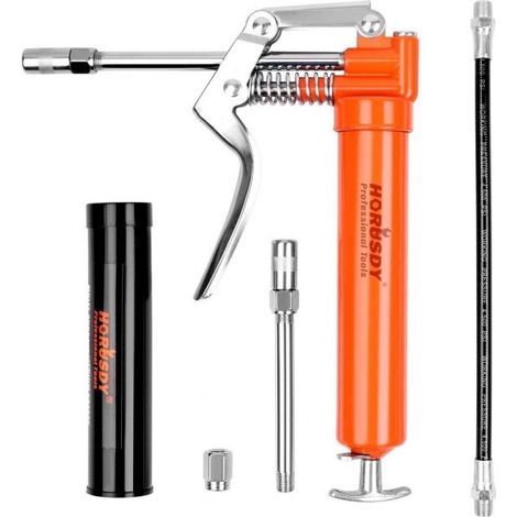 INGRASSATORE MANUALE SIRINGA GRASSO PISTOLA GRASSO CON 4 ACCESSORI 97353