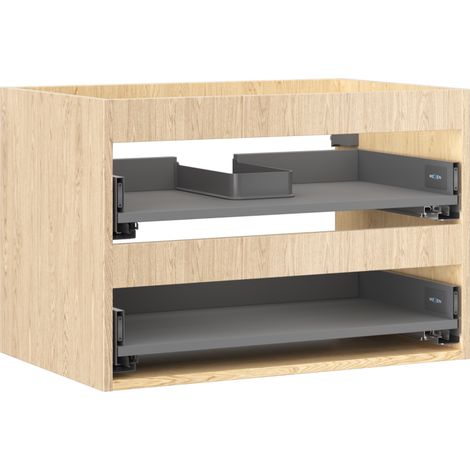 Mexen Box-A Schrankkorpus für Waschtischunterschrank 70 cm, 2 Schubladen, Eiche - 91AX0-0700-470-2-81