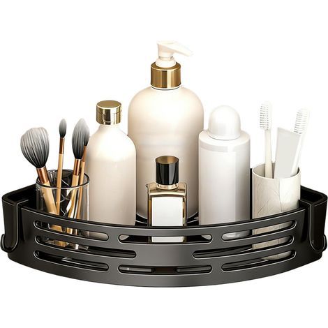 Pote-Savon de Douche d'Angle,Caddy À Ventouses Monté Au Mu,ange-Douche Amovible Pou Shampooing Apès-Shampooing Gel Douche Savon Seviette Maison Caelage D'Angle