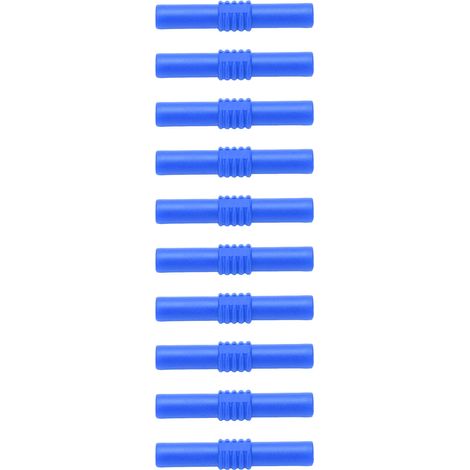 Connecteur banane femelle-femelle 4mm isolé, lot de 10, rallonge de couplage jack banane pour appareils électroniques, bleu (1/5)