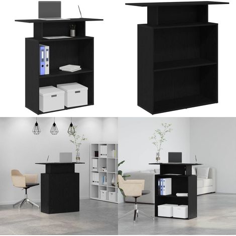 Empfangstresen Schwarz 100 x 40 x 104 cm Holzwerkstoff - Holzwerkstoff Tresen - Tresen für Büro (1/5)