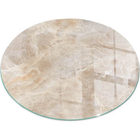 Funkenschutzplatte Kaminplatte Kaminglas Funkenschutz Ofenplatte Glasplatte Bodenplatte mit Bodenschutz Natursteinmuster Rund fi 60 cm