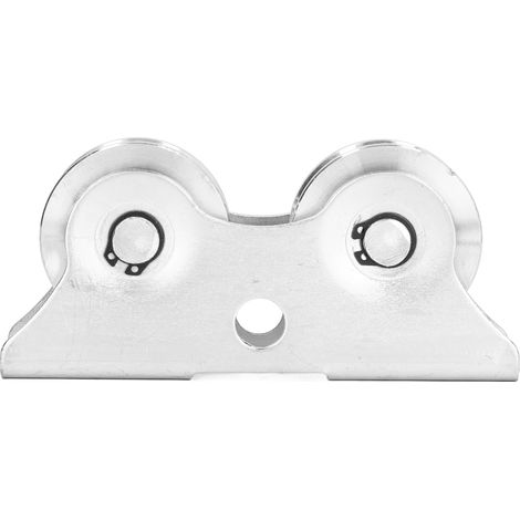 Galet à gorge en V en acier 45 zingué blanc pour porte coulissante et rail de guidage, 130x33x60 mm, 1 pièce (1/5)
