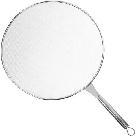 Pare-éclaboussures en acier inoxydable pour poêle, 33 cm, maille fine (1/5)