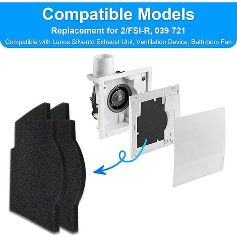 8er-Pack Aktivkohlefilter – Kompatibel mit Lunos Silvento 2/FSI-R Abluftgeräten – Ersetzt Modell 039 721 – Zubehör für Lüftungsgeräte und Ventilatoren