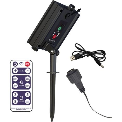 Boîtier de Commande de Guirlande Lumineuse Solaire, avec télécommande 8 Modes de clignotement, idéal pour Les Bandes LED, Les événements en Plein air (3,7 V, 1200 mAh) (1/5)