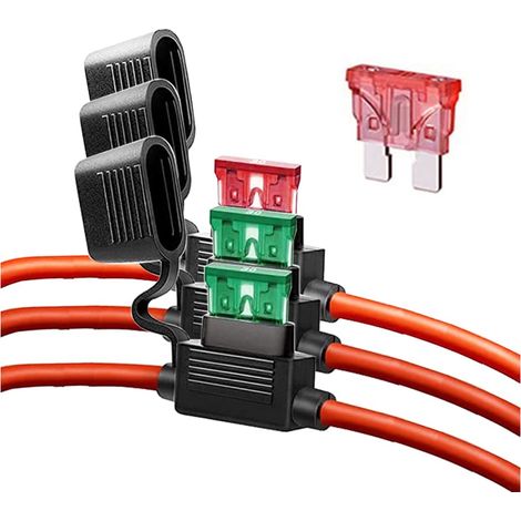 3 x 12AWG 32V Fuse Holder with Medium Fuse for Car, Truck, Automotive, Marine, Industrial and Motorhome (1/5)