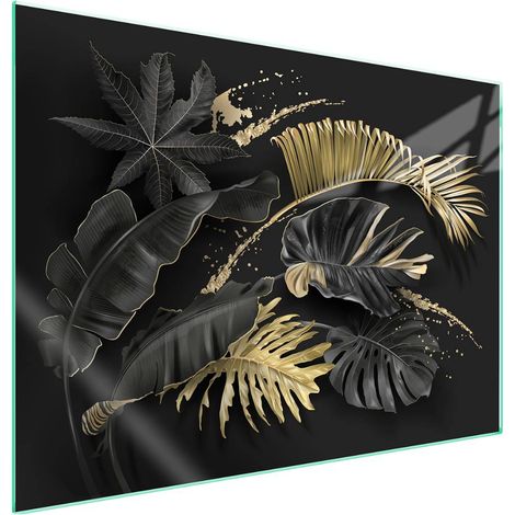 Plaque de protection en verre pour poêle 70x52 Feuille (1/5)