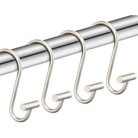 Vernickelte Duschvorhanghaken und rostfreie Duschvorhangringe, 12-teiliges Set. (1/5)