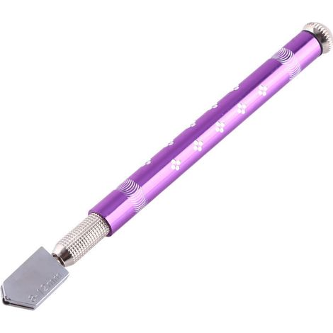 Coupe-Verre à Roue Tranchante, Poignée Antidérapante, Robinet en Métal, adapté à la Coupe de Plaques de Verre, Longueur 170 Mm, épaisseur de Coupe 6-12 Mm (PURPLE) (1/3)
