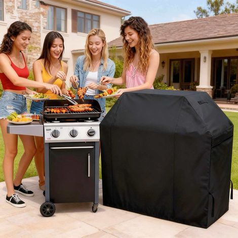 Telo di copertura per barbecue, telo di copertura per barbecue in tessuto Oxford, per esterni, impermeabile, antipioggia, copertura per barbecue, copertura per forno, tessuto con protezione solare, 14 (1/2)