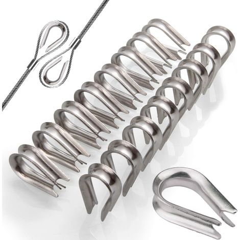 22 Pcs Cosse Coeur , Pour Cable Acier 6mm Matériel De Gréement Industriels Et Marins-304 Acier Inoxydable
