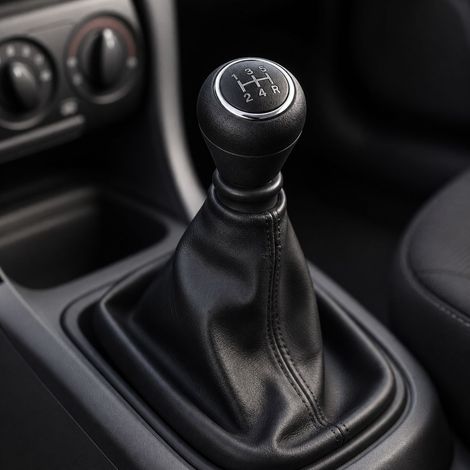 Pommeau de Levier de Vitesse 5 vitesses Cuir avec Soufflet Compatible pour Peugeot 206 406 (Noir) (1/5)