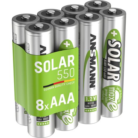 ANSMANN Akku AAA Micro 550mAh 1,2V NiMH, 8 Stück - wiederaufladbar mit maxE