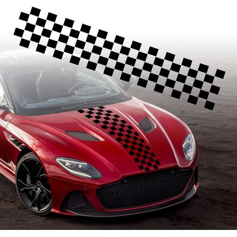 BRAVIX 1 Pièces 126 cm Capot Stripe Sticker pour Voiture Auto Racing Body Side Stripe Decal pour Jupe Toit Capot Pare-chocs Stripe Decal Vinyl Stripe Decal Décoration pour Capot de Voiture (Noir)
