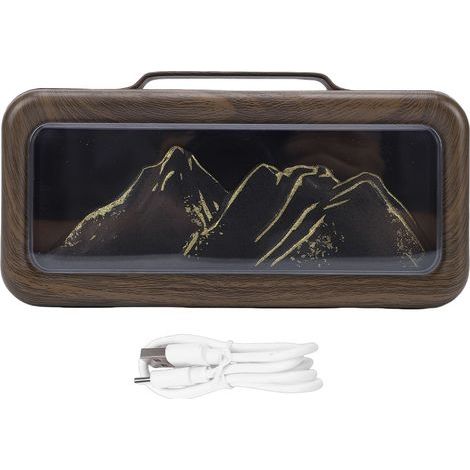 Aroma-Diffusor und USB-Luftbefeuchter mit zwei Sprühdüsen, im Bergstil mit LED-Beleuchtung, für Zuhause und Schlafzimmer, dunkle Holzmaserung (1/5)