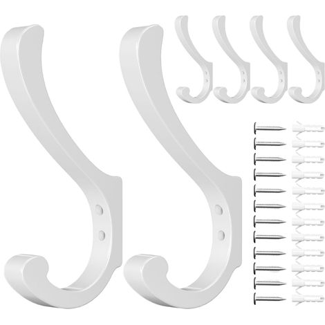 Gancio Parete Acciaio Resistente Bianco 6 pz 13.8 cm (1/5)
