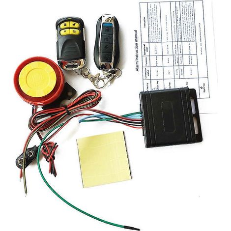 Alarma de motocicleta con control remoto, sistema de seguridad de 12 V para motos, scooters y antirrobo. (1/4)