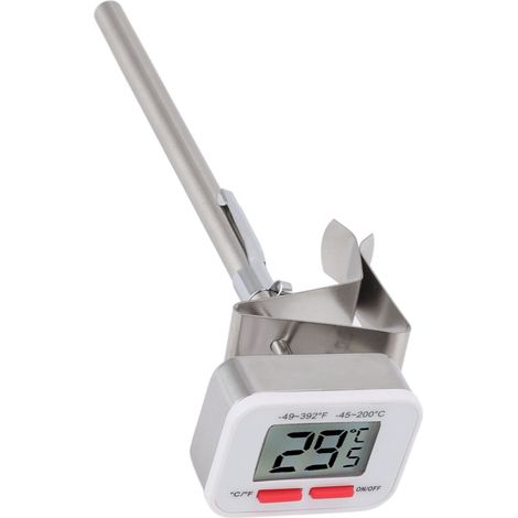 Weißes digitales Thermometer für Kaffee, Milch, Milchtee und Latte – Batterielose elektronische Sonde (1/5)