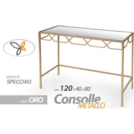 Consolle oro cm 120x 40x 80 h piano con specchio