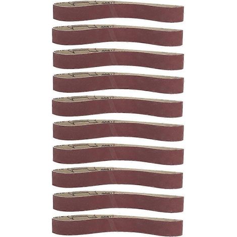 10 Stück Aluminiumoxid-Schleifbänder, Schleif- und Polierbänder, 533 x 30 mm (Körnung 600)