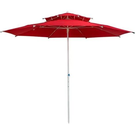 Aktive Beach Sonnenschirm rot Durchmesser 280 cm doppeldach