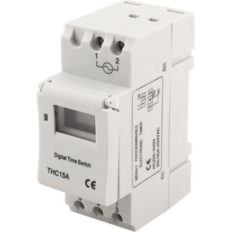 THC15A 220240VAC 20A Commutateur de minuterie numérique programmable sur rail DIN (1/5)