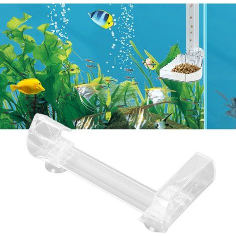 Acrylic aquarium feeding cup, fish food cup, 90° angled hook design, detachable and not easy to fall off, with suction cup function (1/5)