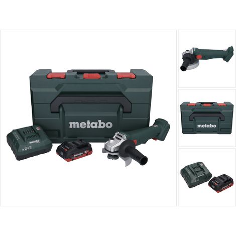 Metabo W 18 L 9-125 amoladora angular sin cable 18 V 125 mm + 1x batería 4,0 Ah + cargador + metaBOX