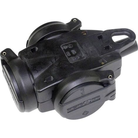 AS Schwabe 60455 presa femmina in gomma nera impermeabile IP44